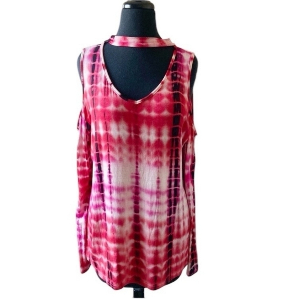 Simply Southern Tie-Die Cold Shoulder Women's Casual size size xl